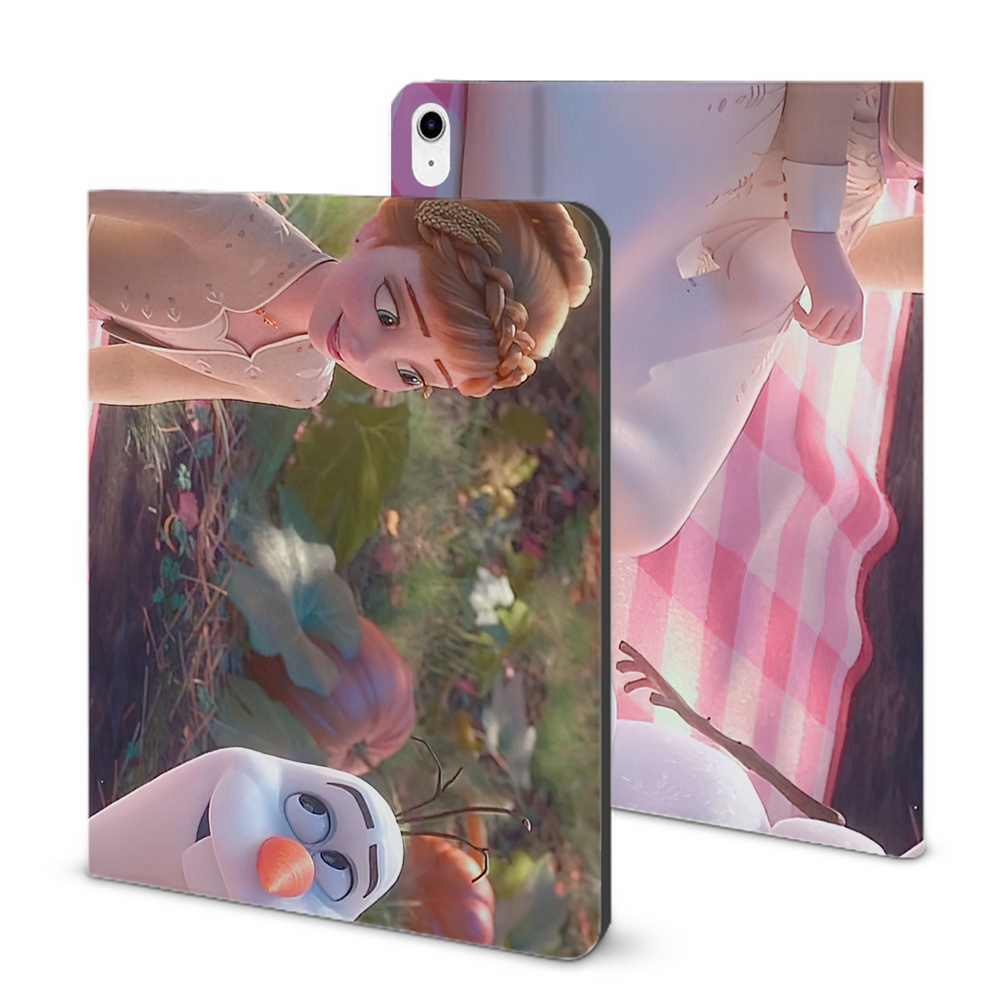 （画像用） アナと雪の女王 アンナ エルサ Frozen Anna Elsa IPad ケース ブック型 PUレザー TPU 耐衝撃 軽量 薄型 ペン収納なし 全面保護 IPad 各モデル対応